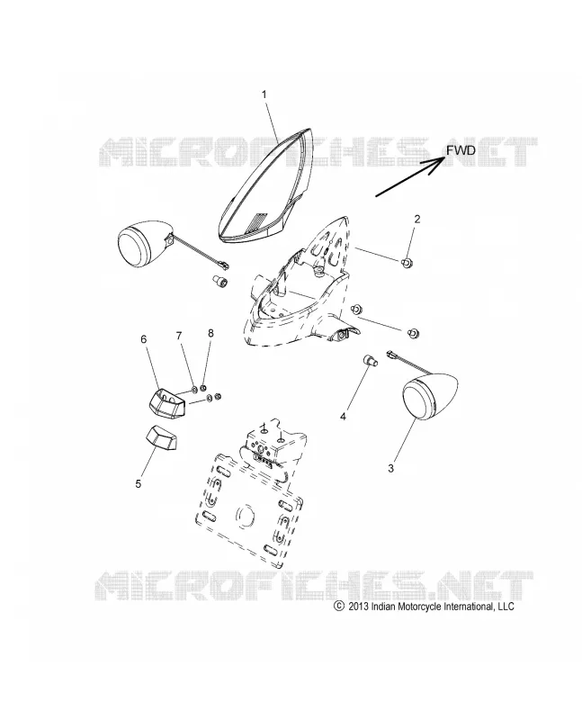 TURN SIGNAL, REAR AND TAILLIGHT - N15TCAAA/TRAAA ALL OPTIONS (49INDIANSIGNALRR14)