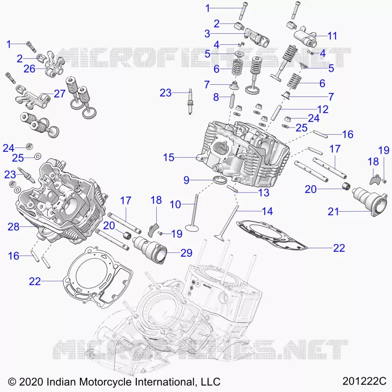 ENGINE, CULATA, CAMSHAFT AND VALVE ASM.