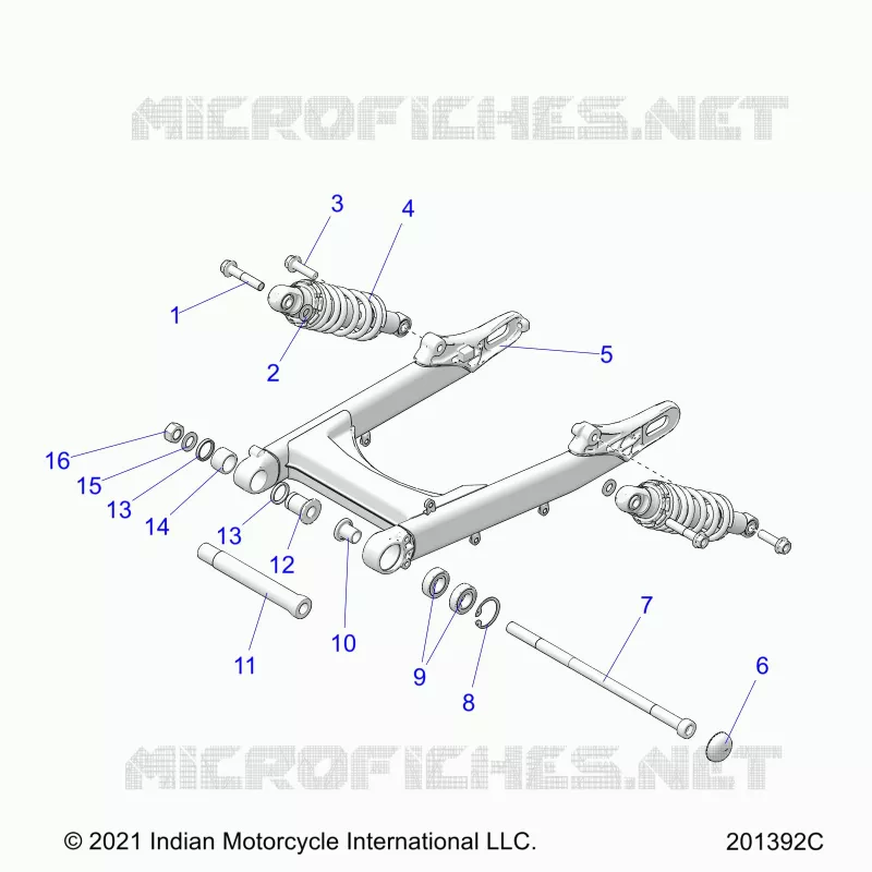 SUSPENSION TRASERA ASM., SWING ARM AND SHOCKS