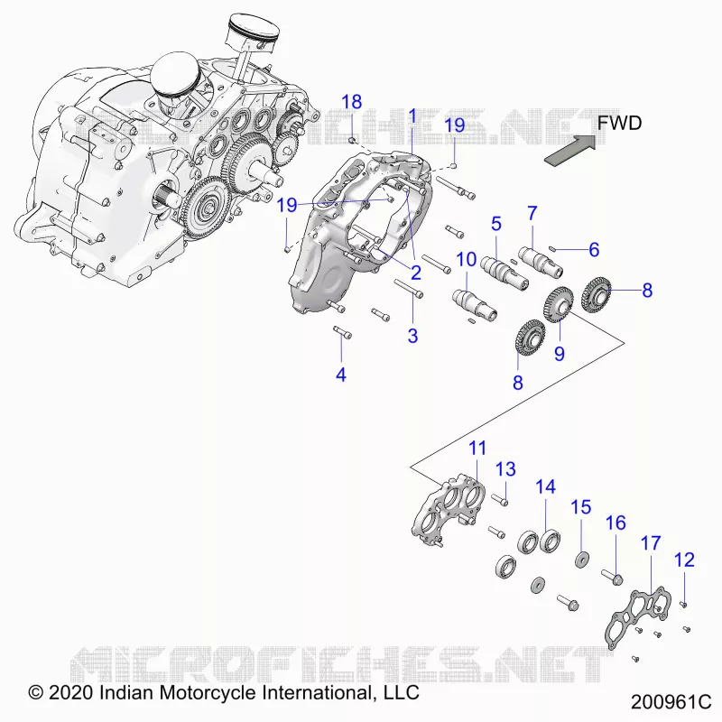 MOTOR, CAM SHAFTS AND GEARS