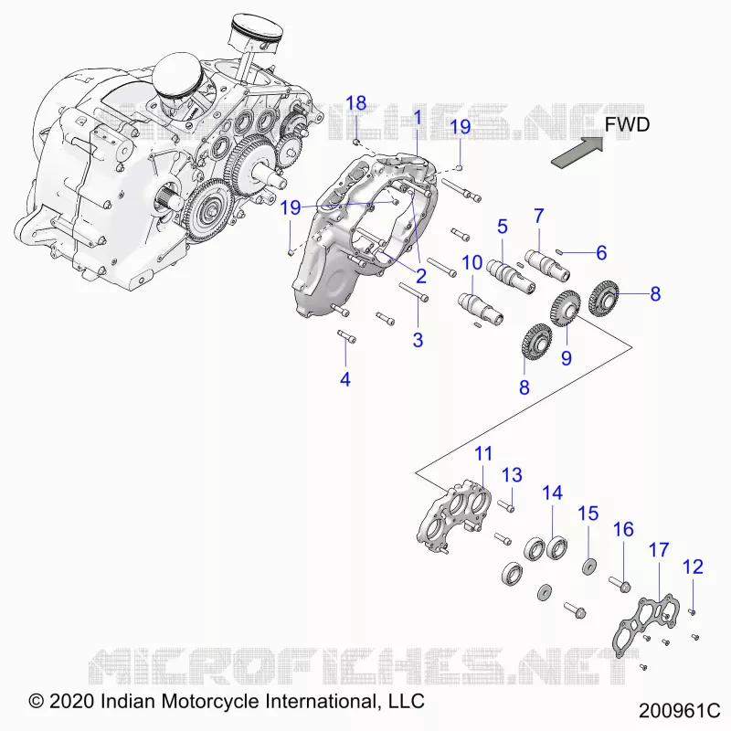 MOTOR, CAM SHAFTS AND GEARS