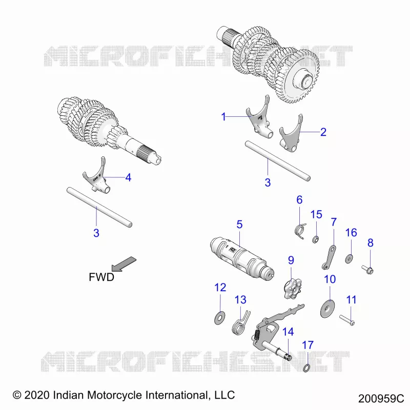 DRIVE TRAIN, HORQUILLAS DE CAMBIO AND DRUM