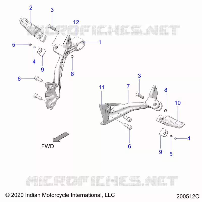 CHASIS, PASSENGER FOOTPEGS