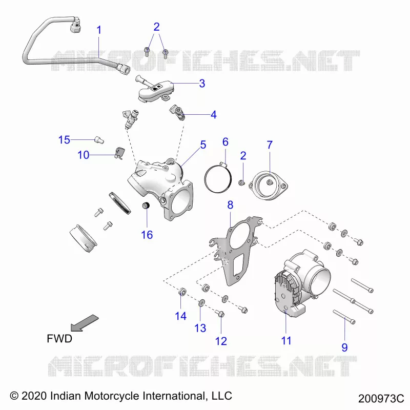 SISTEMA DE COMBUSTIBLE, FUEL CLAM SHELL/THROTTLE BODY