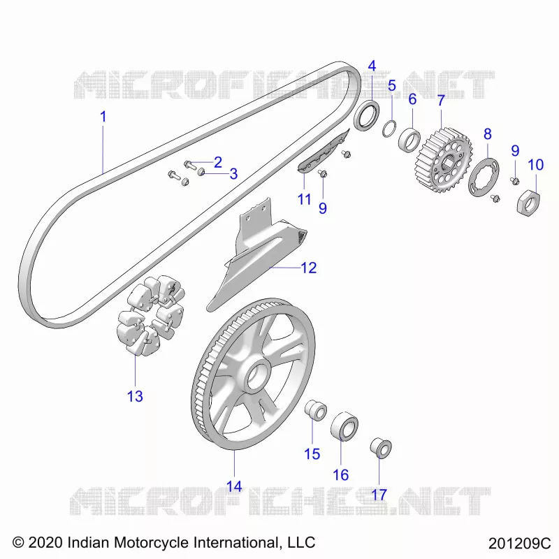 TREN, DRIVE SPROCKET, BELT AND GUARD